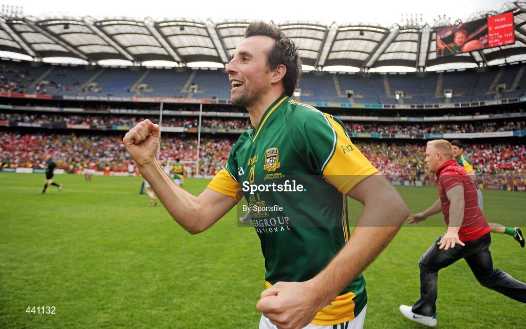 11 July 2010; Shane McAnarney, Meath, celebrates after the game. Leinster GAA Football Senior Championship Final, Meath v Louth, Croke Park, Dublin. Photo by Sportsfile