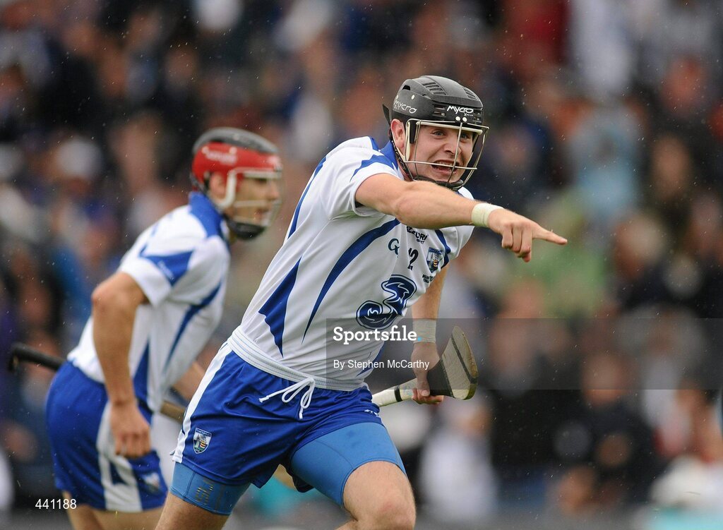 11 July 2010; Eoin Kelly, Waterford, celebrates after team-mate Tony Browne scored his side's second goal, to level the scores. Munster GAA Hurling Senior Championship Final, Cork v Waterford, Semple Stadium, Thurles, Co. Tipperary. Picture credit: Stephen McCarthy / SPORTSFILE