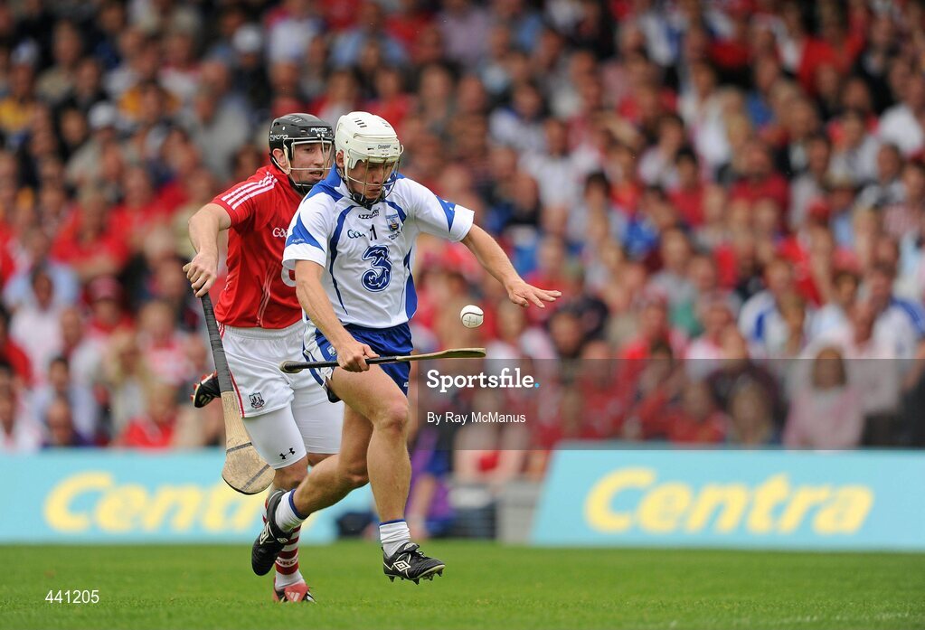 11 July 2010; Stephen Molumphy, Waterford, in action against John Gardiner, Cork. Munster GAA Hurling Senior Championship Final, Cork v Waterford, Semple Stadium, Thurles, Co. Tipperary. Picture credit: Ray McManus / SPORTSFILE
