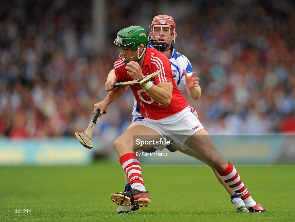 11 July 2010; Eoin Cadogan, Cork, in action against John Mullane, Waterford. Munster GAA Hurling Senior Championship Final, Cork v Waterford, Semple Stadium, Thurles, Co. Tipperary. Picture credit: Ray McManus / SPORTSFILE
