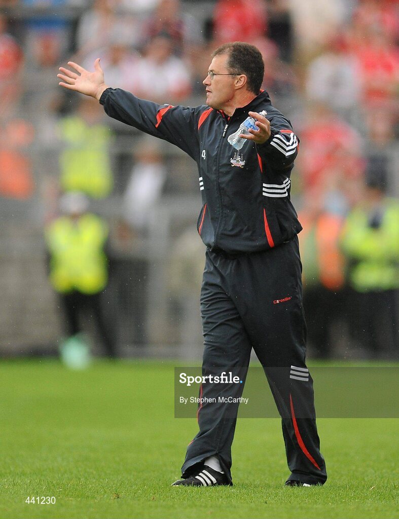 11 July 2010; Cork manager Denis Walsh reacts during the second half. Munster GAA Hurling Senior Championship Final, Cork v Waterford, Semple Stadium, Thurles, Co. Tipperary. Picture credit: Stephen McCarthy / SPORTSFILE