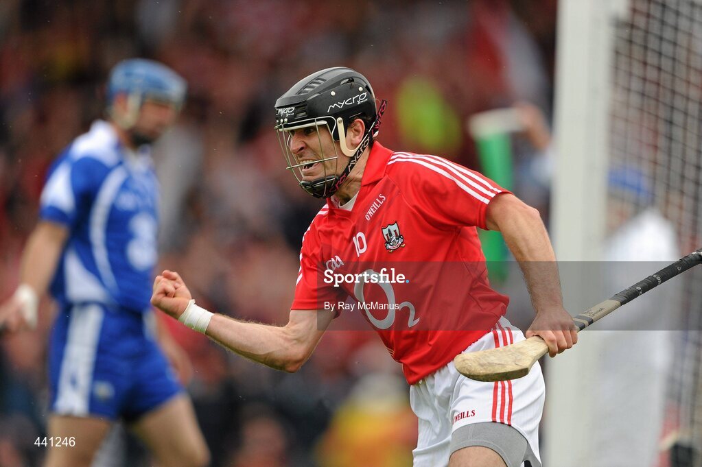11 July 2010; Ben O'Connor celebrates scoring Cork's second goal. Munster GAA Hurling Senior Championship Final, Cork v Waterford, Semple Stadium, Thurles, Co. Tipperary. Picture credit: Ray McManus / SPORTSFILE