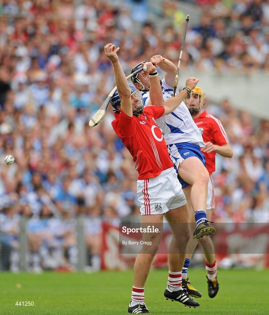 11 July 2010; Kevin Moran, Waterford, in action against  Ronan Curran, Cork. Munster GAA Hurling Senior Championship Final, Cork v Waterford, Semple Stadium, Thurles, Co. Tipperary. Picture credit: Barry Cregg / SPORTSFILE