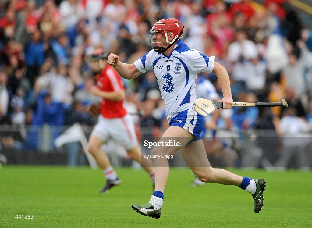 11 July 2010; John Mullane, Waterford, celebrates after Tony Browne scores the equaliser to level the game. Munster GAA Hurling Senior Championship Final, Cork v Waterford, Semple Stadium, Thurles, Co. Tipperary. Picture credit: Barry Cregg / SPORTSFILE
