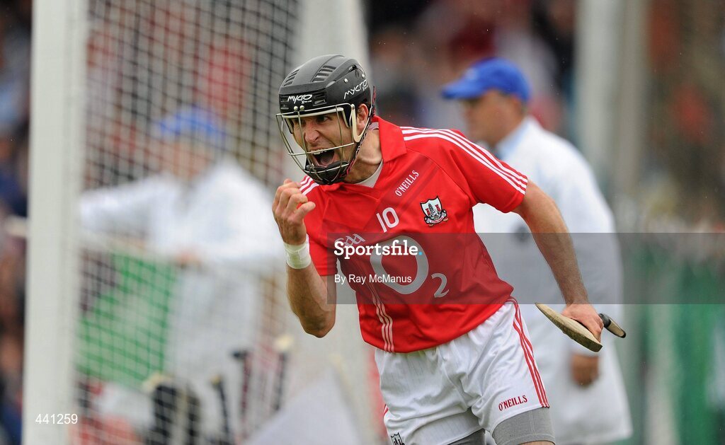 11 July 2010; Ben O'Connor celebrates scoring Cork's second goal. Munster GAA Hurling Senior Championship Final, Cork v Waterford, Semple Stadium, Thurles, Co. Tipperary. Picture credit: Ray McManus / SPORTSFILE