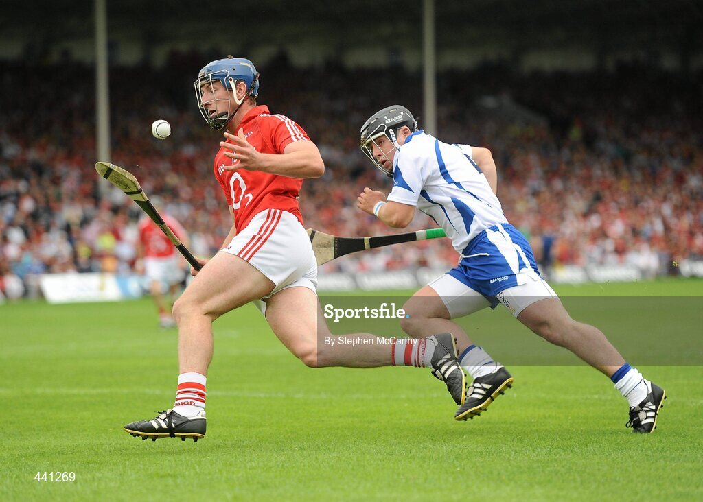 11 July 2010; Patrick Hogan, Cork, in action against Noel Connors, Waterford. Munster GAA Hurling Senior Championship Final, Cork v Waterford, Semple Stadium, Thurles, Co. Tipperary. Picture credit: Stephen McCarthy / SPORTSFILE