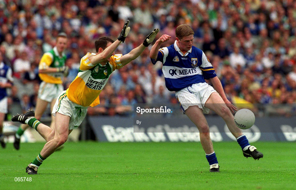 27 May 2001; Brian McDonald, Laois in action against Barry Mooney, Offaly. Offaly v Laois, Leinster Senior Football Championship, Croke Park, Dublin. Picture credit; Pat Murphy / SPORTSFILE