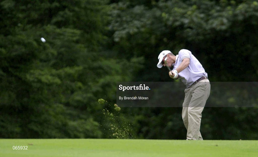 28 June 2001; Henrik Bjornstad of Norway plays his approach shot to the 18th green during day one of the Murphy's Irish Open at Fota Island Golf Club in Cork. Photo by Brendan Moran/Sportsfile