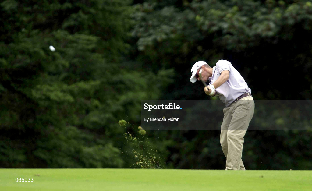28 June 2001; Henrik Bjornstad of Norway plays his approach shot to the 18th green during day one of the Murphy's Irish Open at Fota Island Golf Club in Cork. Photo by Brendan Moran/Sportsfile