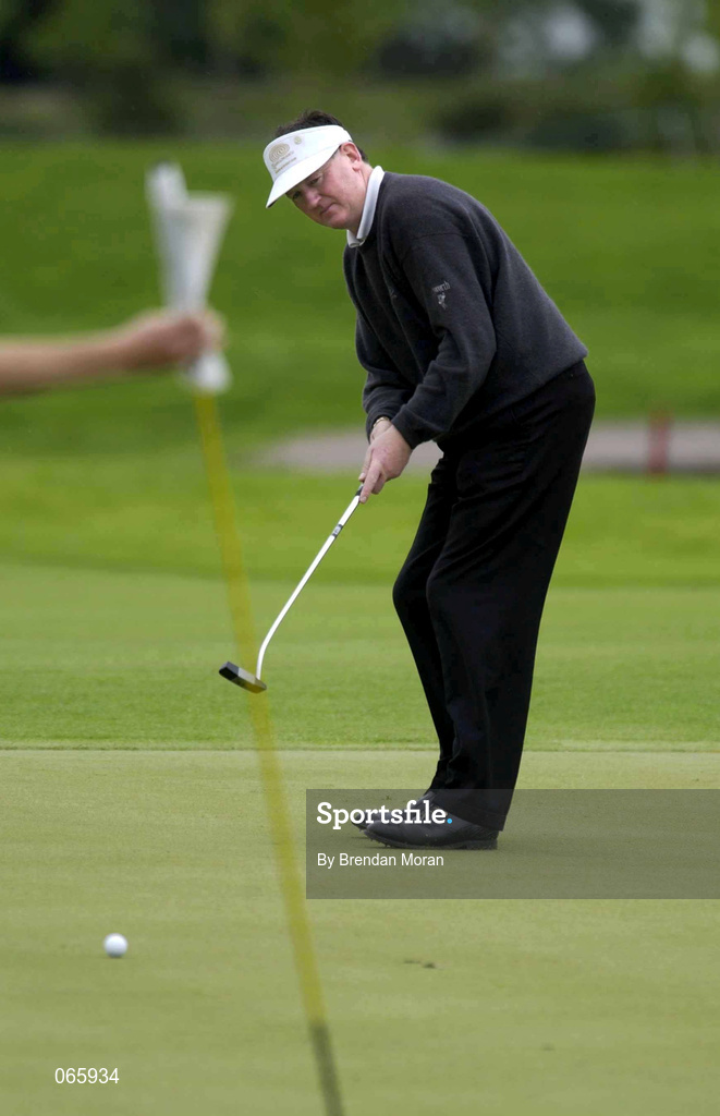 28 June 2001; Eamonn Darcy of Ireland putts on the 8th green during day one of the Murphy's Irish Open at Fota Island Golf Club in Cork. Photo by Brendan Moran/Sportsfile