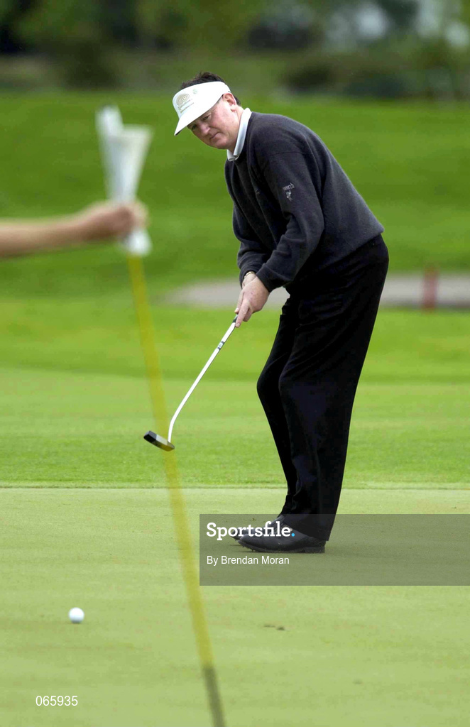 28 June 2001; Eamonn Darcy of Ireland putts on the 8th green during day one of the Murphy's Irish Open at Fota Island Golf Club in Cork. Photo by Brendan Moran/Sportsfile