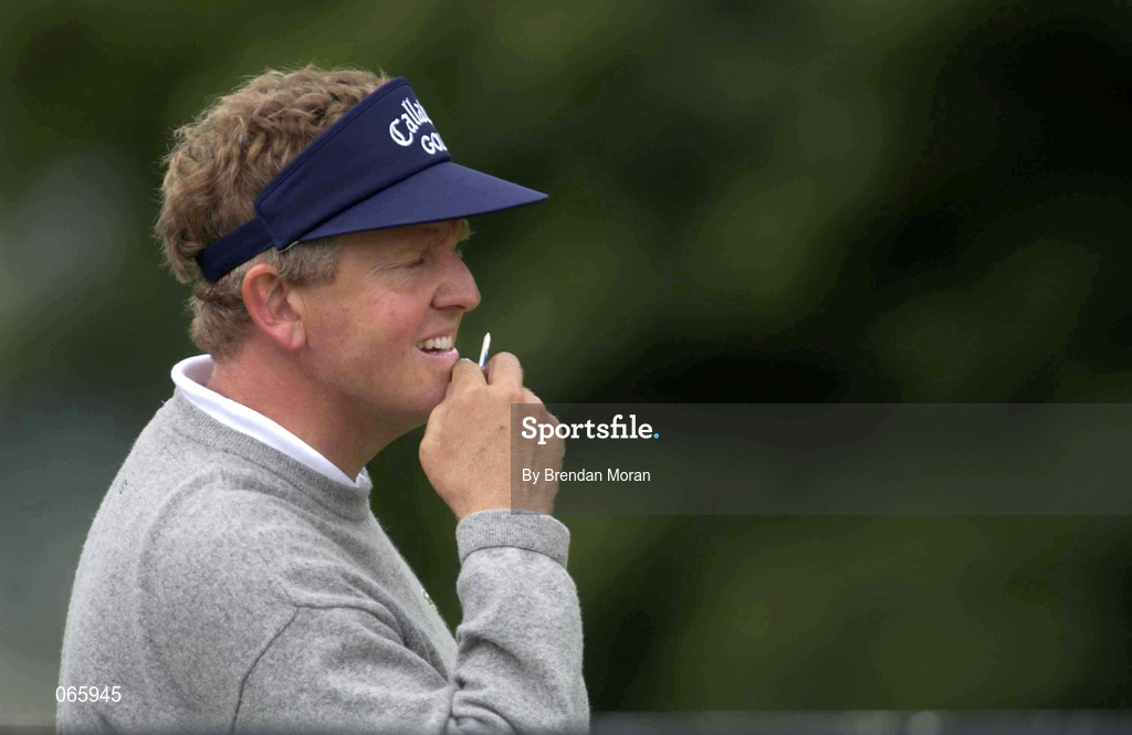 28 June 2001; Colin Montgomerie of Scotland awaits his turn on the 10th tee box during day one of the Murphy's Irish Open at Fota Island Golf Club in Cork. Photo by Brendan Moran/Sportsfile