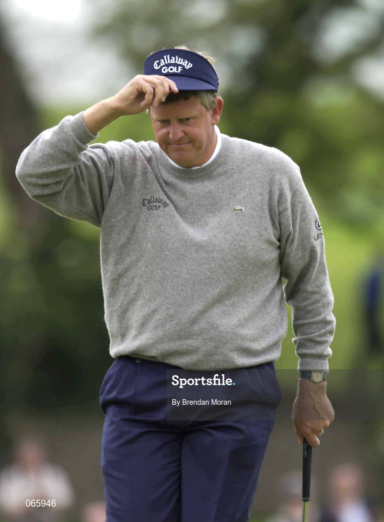 28 June 2001; Colin Montgomerie of Scotland acknowledges the crowd's applause after a birdie on the 10th during day one of the Murphy's Irish Open at Fota Island Golf Club in Cork. Photo by Brendan Moran/Sportsfile