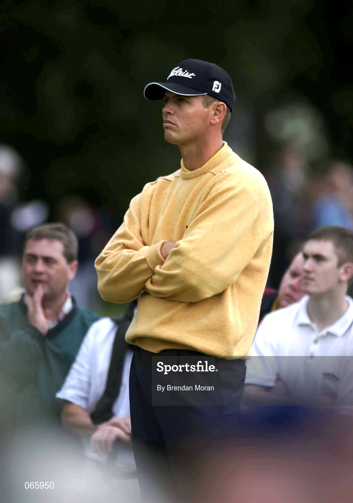 28 June 2001; Andrew Colthart of Scotland awaits his turn on the 12th tee box during day one of the Murphy's Irish Open at Fota Island Golf Club in Cork. Photo by Brendan Moran/Sportsfile