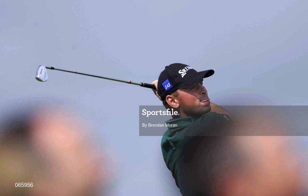 29 June 2001; Thomas Bjorn of Denmark watches his tee shot at the 3rd during day two of the Murphy's Irish Open at Fota Island Golf Club in Cork. Photo by Brendan Moran/Sportsfile