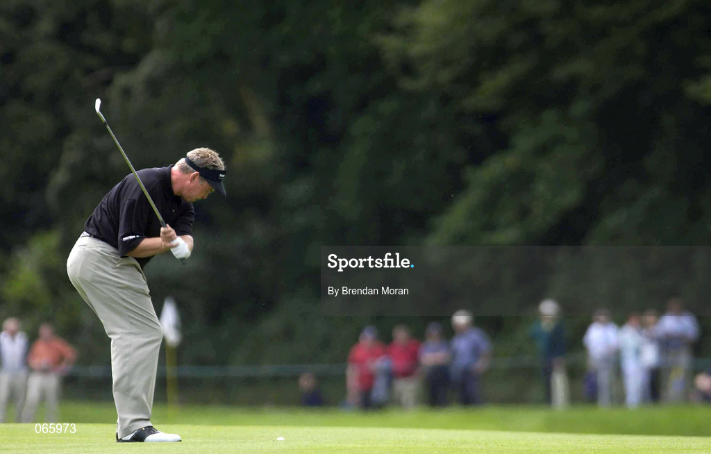 30 June 2001; Darren Clarke of Ireland plays his approach shot to the 15th during day three of the Murphy's Irish Open at Fota Island Golf Club in Cork. Photo by Brendan Moran/Sportsfile