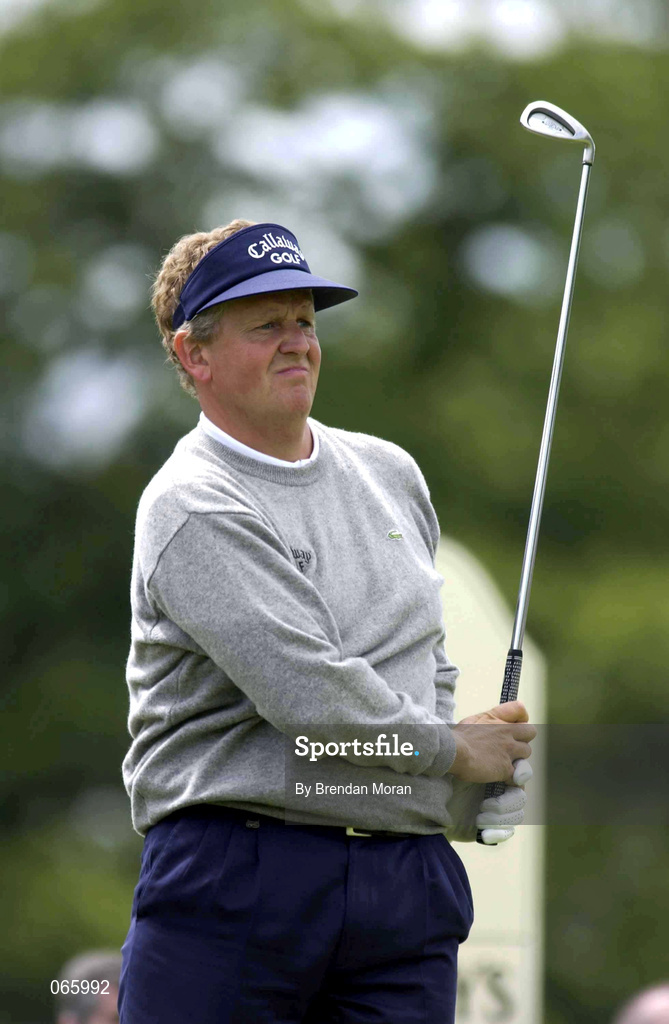 30 June 2001; Colin Montgomerie of Scotland watches his tee shot to the 3rd during day three of the Murphy's Irish Open at Fota Island Golf Club in Cork. Photo by Brendan Moran/Sportsfile