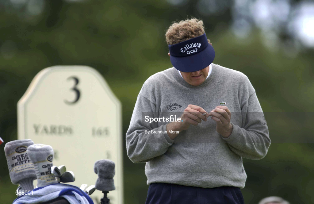30 June 2001; Colin Montgomerie of Scotland awaits his turn on the 3rd tee box during day three of the Murphy's Irish Open at Fota Island Golf Club in Cork. Photo by Brendan Moran/Sportsfile