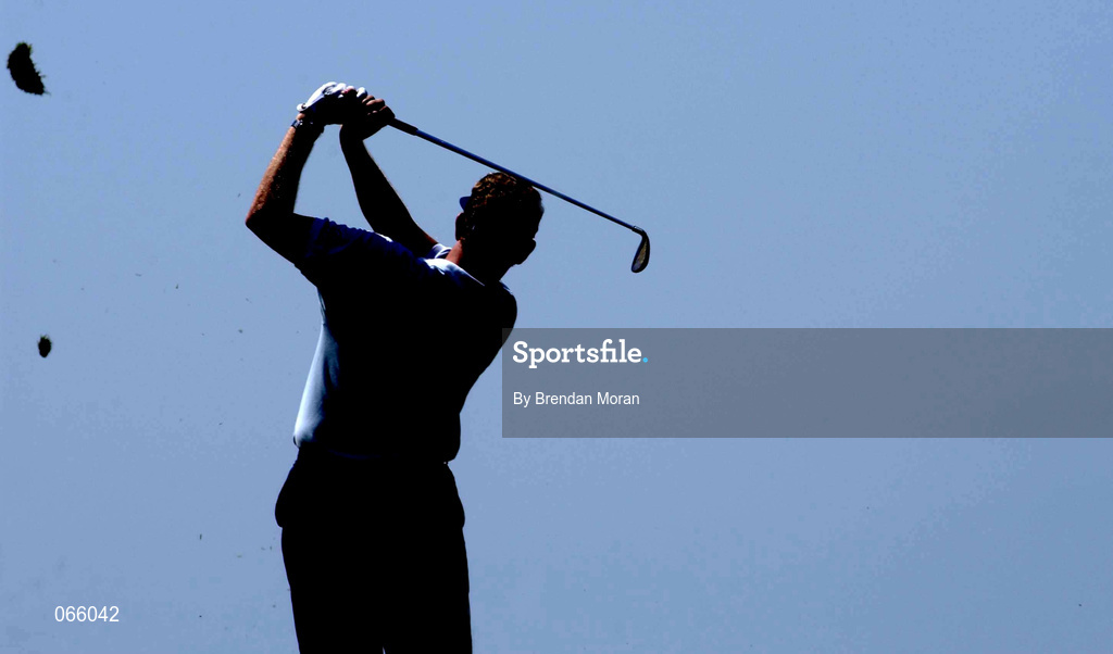 1 July 2001; Colin Montgomerie of Scotland plays his approach shot to the 1st green during day four of the Murphy's Irish Open at Fota Island Golf Club in Cork. Photo by Brendan Moran/Sportsfile