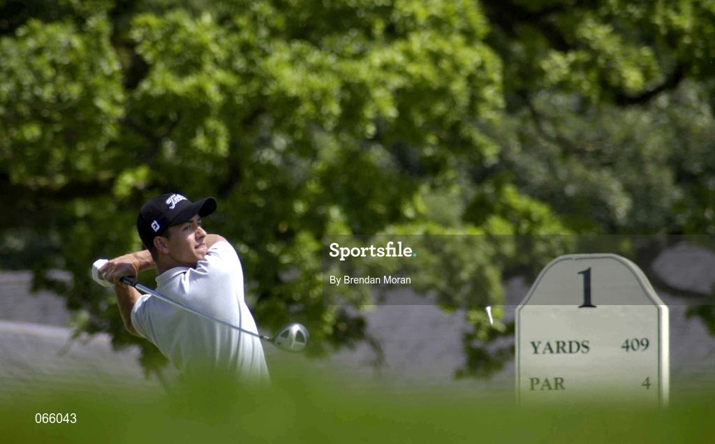 1 July 2001; Adam Scott of Australia watches his drive from the 1st tee box during day four of the Murphy's Irish Open at Fota Island Golf Club in Cork. Photo by Brendan Moran/Sportsfile