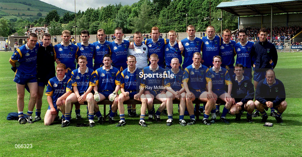 30 June 2001; The Wicklow squad ahead of the Bank of Ireland All-Ireland Senior Football Championship Qualifier Round 2 match between Wicklow and Galway at Aughrim County Ground in Aughrim, Wicklow. Photo by Ray McManus/Sportsfile