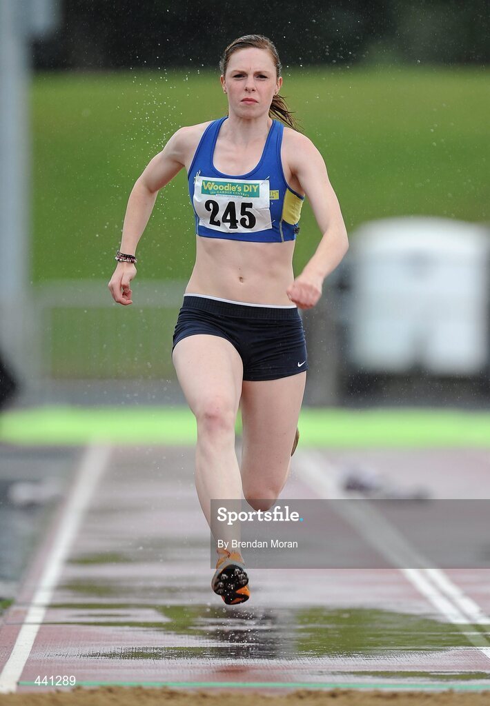10 July 2010; Hannah Lewis, North Down AC, in action during the Women's Long Jump at the Woodie's DIY AAI Senior Track & Field Championships. Morton Stadium, Santry, Dublin. Picture credit: Brendan Moran / SPORTSFILE