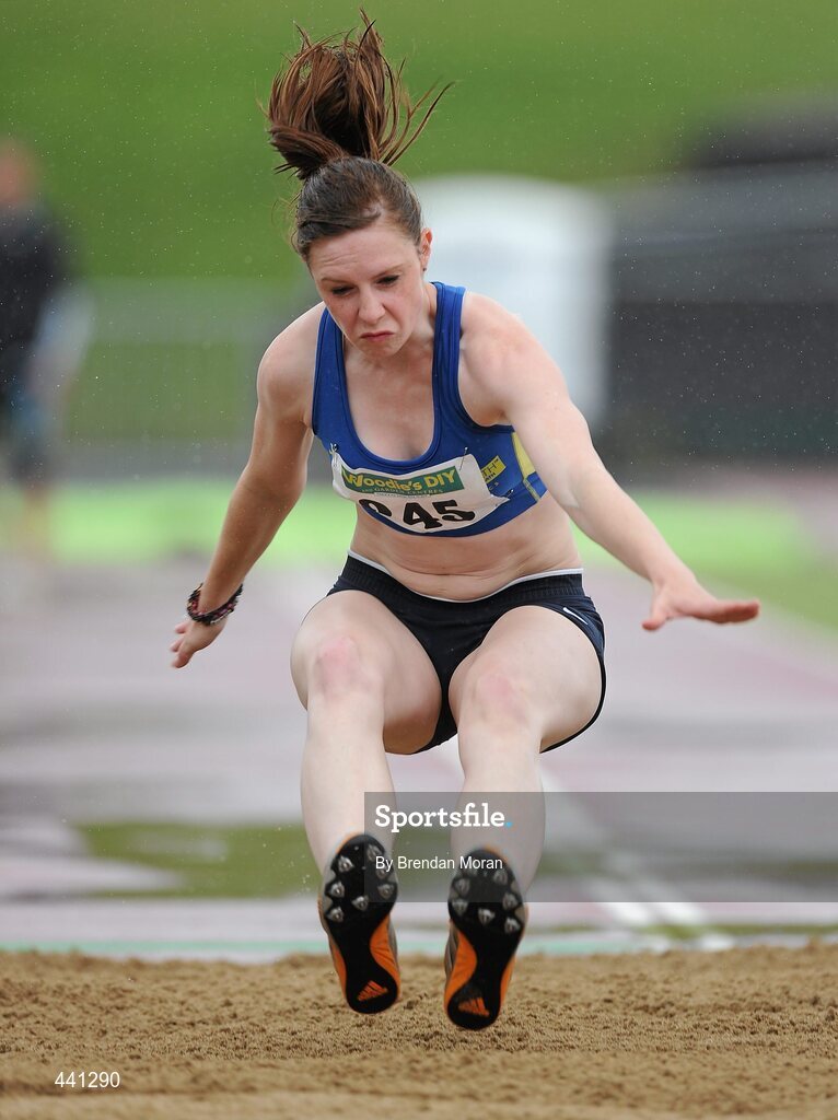 10 July 2010; Hannah Lewis, North Down AC, in action during the Women's Long Jump at the Woodie's DIY AAI Senior Track & Field Championships. Morton Stadium, Santry, Dublin. Picture credit: Brendan Moran / SPORTSFILE
