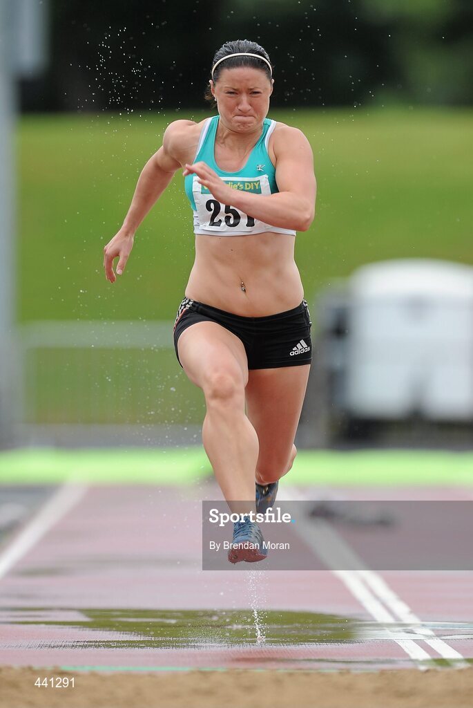 10 July 2010; Anna Boyle, Ballymena & Antrim AC, in action during the Women's Long Jump at the Woodie's DIY AAI Senior Track & Field Championships. Morton Stadium, Santry, Dublin. Picture credit: Brendan Moran / SPORTSFILE