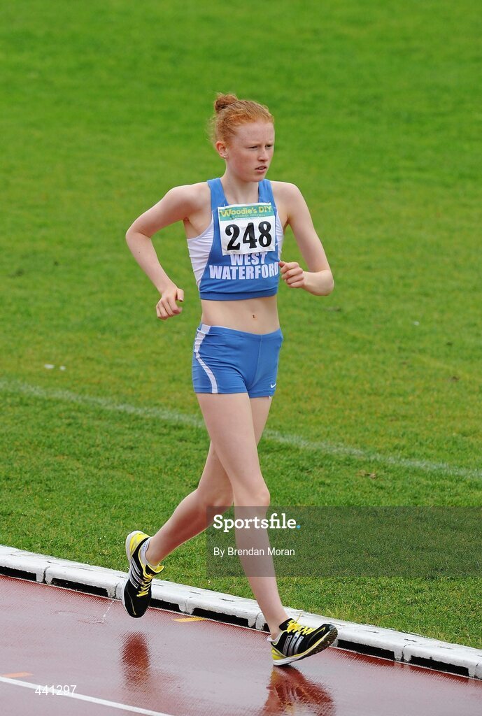 10 July 2010; Kate Veale, West Waterford AC, on her way to winning the Women's 5000m Walk during the Woodie's DIY AAI Senior Track & Field Championships. Morton Stadium, Santry, Dublin. Picture credit: Brendan Moran / SPORTSFILE