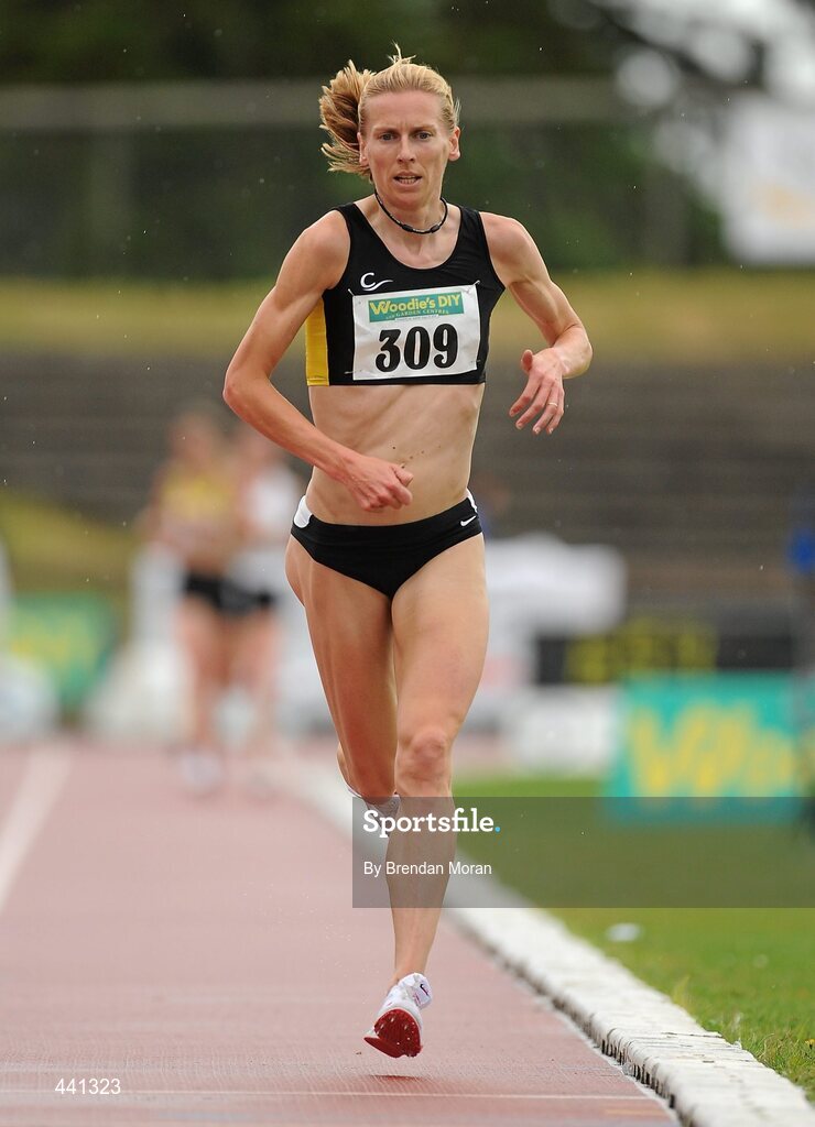 10 July 2010; Maria McCambridge, Letterkenny AC, leads the field on her way to winning the Women's 5000m final at the Woodie's DIY AAI Senior Track & Field Championships. Morton Stadium, Santry, Dublin. Picture credit: Brendan Moran / SPORTSFILE