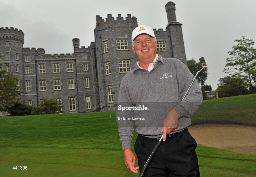 12 July 2010; U.S. golfing great Mark O’Meara on the 18th green at Killeen Castle, Co. Meath, where he gave club members a special coaching session on the Jack Nicklaus Signature Course. O’Meara also took the opportunity while in Ireland to catch-up with friend and fishing companion Sean McManmon, Estate Manager at Killeen Castle, where the pair enjoyed some fly-fishing on the lakes at the club. Killeen Castle is preparing for the arrival shortly of the world’s top female golfers as it hosts the AIB Ladies Irish Open from the 6th – 8th of August, followed by next year’s Solheim Cup. For more information see www.killeencastle.com. Killeen Castle, Dunsany, Co. Meath. Picture credit: Brian Lawless / SPORTSFILE
