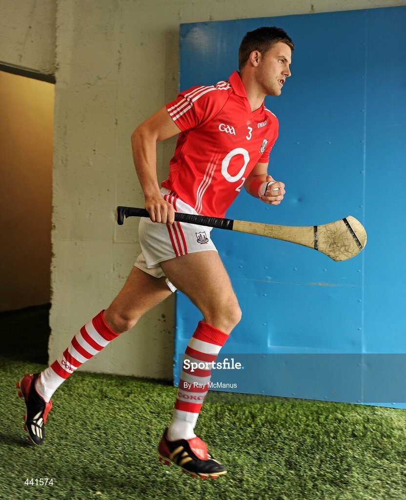 11 July 2010; Cork full-back Eoin Cadogan runs out from the dressing room. Munster GAA Hurling Senior Championship Final, Cork v Waterford, Semple Stadium, Thurles, Co. Tipperary. Picture credit: Ray McManus / SPORTSFILE