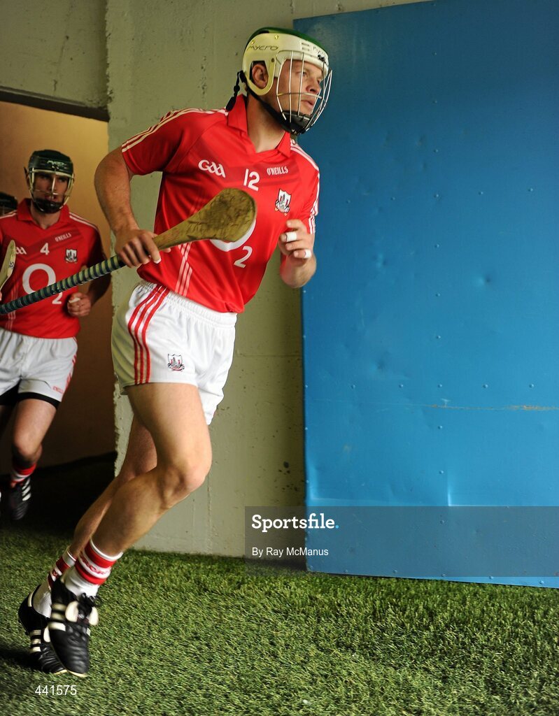 11 July 2010; Cork's Niall McCarthy runs out from the dressing room before the game. Munster GAA Hurling Senior Championship Final, Cork v Waterford, Semple Stadium, Thurles, Co. Tipperary. Picture credit: Ray McManus / SPORTSFILE