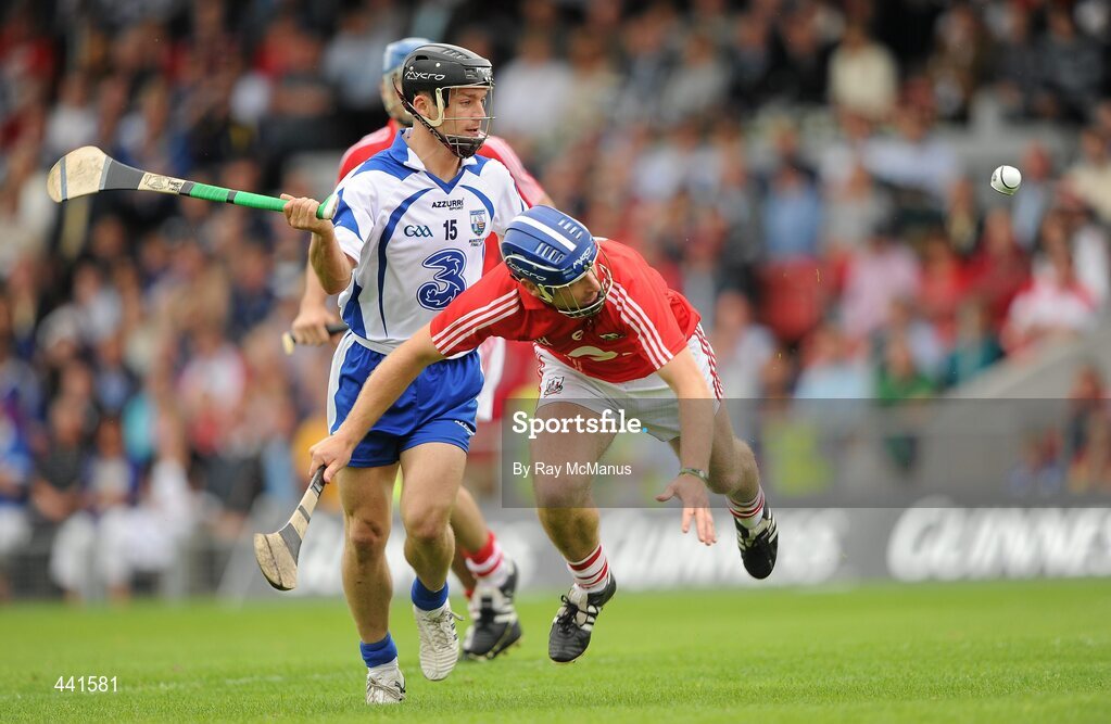 11 July 2010; Ronan Curran, Cork, in action against Eoin McGrath, Waterford. Munster GAA Hurling Senior Championship Final, Cork v Waterford, Semple Stadium, Thurles, Co. Tipperary. Picture credit: Ray McManus / SPORTSFILE