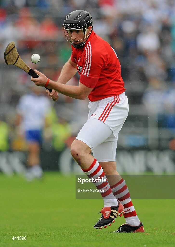 11 July 2010; John Gardnier, Cork, takes a free. Munster GAA Hurling Senior Championship Final, Cork v Waterford, Semple Stadium, Thurles, Co. Tipperary. Picture credit: Ray McManus / SPORTSFILE