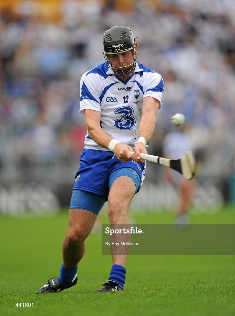 11 July 2010; Eoin Kelly takes a free for Waterford. Munster GAA Hurling Senior Championship Final, Cork v Waterford, Semple Stadium, Thurles, Co. Tipperary. Picture credit: Ray McManus / SPORTSFILE