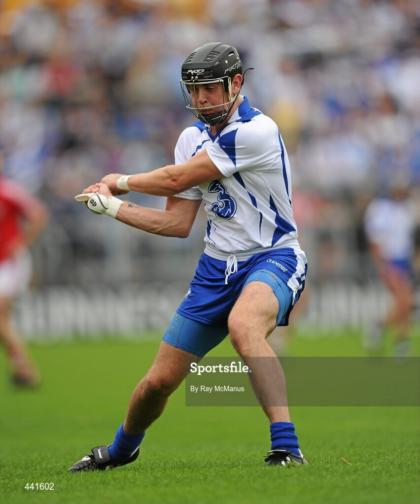 11 July 2010; Eoin Kelly takes a free for Waterford. Munster GAA Hurling Senior Championship Final, Cork v Waterford, Semple Stadium, Thurles, Co. Tipperary. Picture credit: Ray McManus / SPORTSFILE