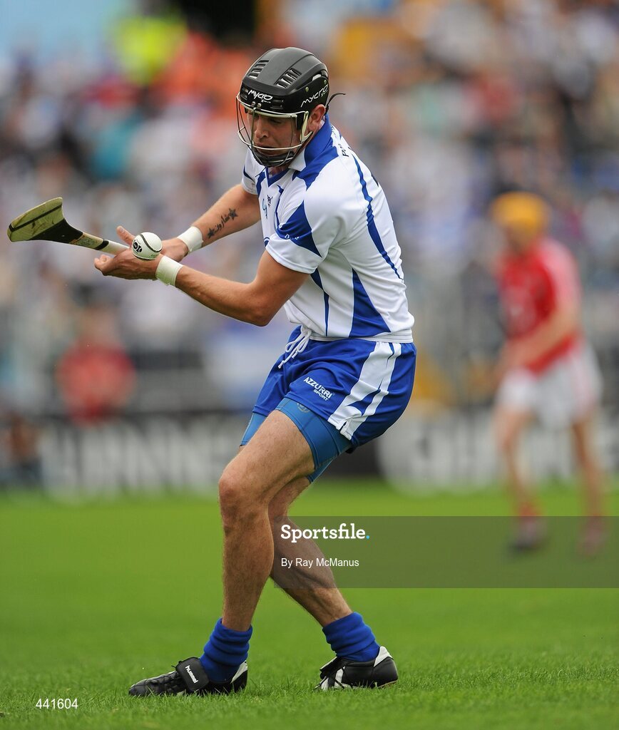 11 July 2010; Eoin Kelly takes a free for Waterford. Munster GAA Hurling Senior Championship Final, Cork v Waterford, Semple Stadium, Thurles, Co. Tipperary. Picture credit: Ray McManus / SPORTSFILE