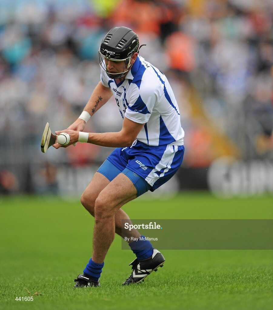 11 July 2010; Eoin Kelly takes a free for Waterford. Munster GAA Hurling Senior Championship Final, Cork v Waterford, Semple Stadium, Thurles, Co. Tipperary. Picture credit: Ray McManus / SPORTSFILE