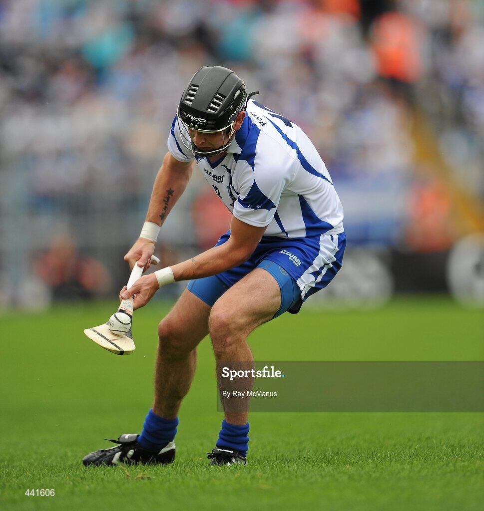 11 July 2010; Eoin Kelly takes a free for Waterford. Munster GAA Hurling Senior Championship Final, Cork v Waterford, Semple Stadium, Thurles, Co. Tipperary. Picture credit: Ray McManus / SPORTSFILE