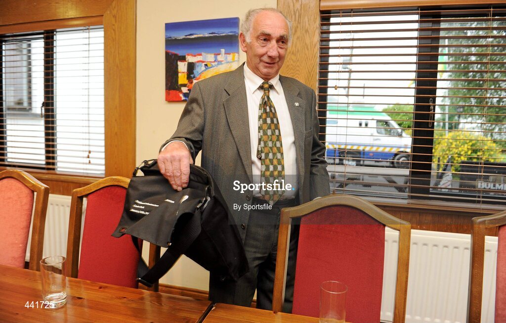 13 July 2010; Meath County Board chairman Barney Allen arrives prior to the Meath County Board press conference. Teach na Teamhrach, Trim Road, Navan, Co. Meath. Photo by Sportsfile