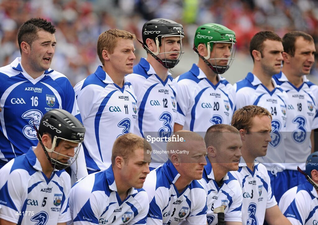 11 July 2010; Waterford players during the team picture. Munster GAA Hurling Senior Championship Final, Cork v Waterford, Semple Stadium, Thurles, Co. Tipperary. Picture credit: Stephen McCarthy / SPORTSFILE