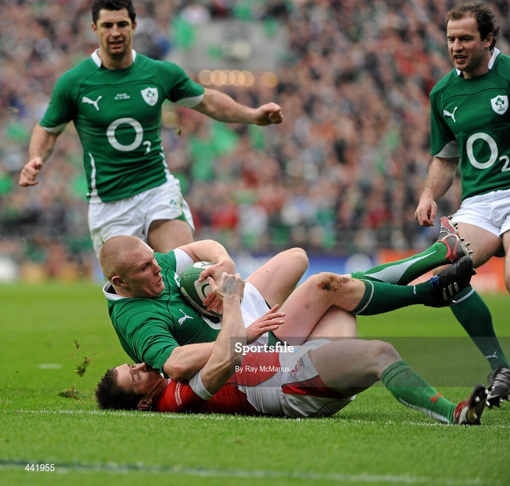 13 March 2010; Keith Earls, Ireland, is tackled by Shane Williams, Wales. RBS Six Nations Rugby Championship, Ireland v Wales, Croke Park, Dublin. Picture credit: Ray McManus / SPORTSFILE