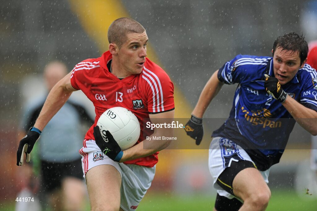 10 July 2010; Daniel Goulding, Cork, in action against Michael Hannon, Cavan. GAA Football All-Ireland Senior Championship Qualifier, Round 2, Cork v Cavan, Pairc Ui Chaoimh, Cork.  Picture credit: Matt Browne / SPORTSFILE