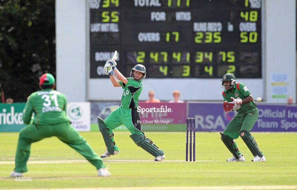 15 July 2010; William Porterfield, Ireland, hits a four. RSA ODI Series, Ireland v Bangladesh, Stormont, Belfast, Co. Antrim. Picture credit: Oliver McVeigh / SPORTSFILE
