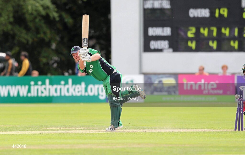 15 July 2010; Paul Stirling, Ireland, is bowled out. RSA ODI Series, Ireland v Bangladesh, Stormont, Belfast, Co. Antrim. Picture credit: Oliver McVeigh / SPORTSFILE