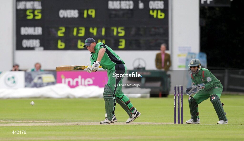 16 July 2010; Kevin O'Brien, Ireland, in action against Mushfiqur, Bangladesh. RSA ODI Series, Ireland v Bangladesh, Stormont, Belfast, Co. Antrim. Picture credit: Oliver McVeigh / SPORTSFILE