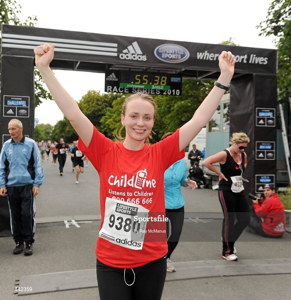 17 July 2010; The Rose of Tralee, Charmaine Kenny, from Athy, Co Kildare, after finishing the Lifestyle Sports - adidas Irish Runner 5 Mile Race. The Phoenix Park, Dublin. Picture credit: Ray McManus / SPORTSFILE