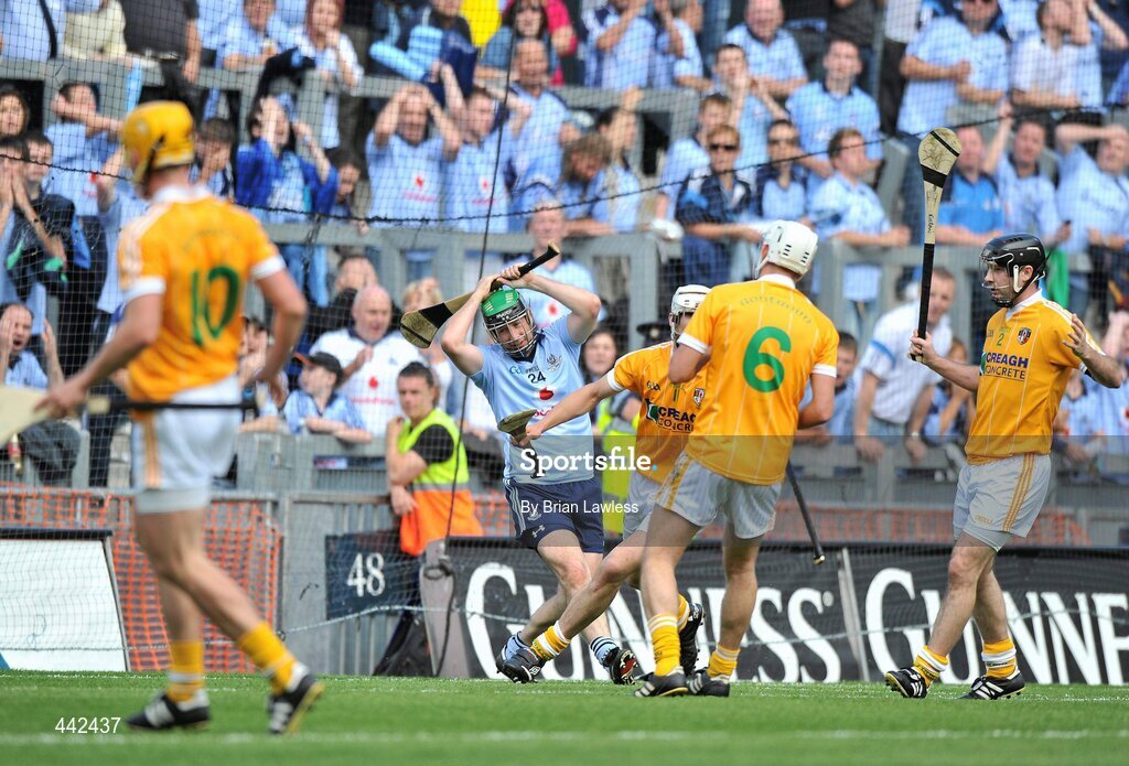 17 July 2010; Dublin's Liam Ryan reacts to a missed chance in the dying moments of the game. GAA Hurling All-Ireland Senior Championship Phase 3, Dublin v Antrim, Croke Park, Dublin. Picture credit: Brian Lawless / SPORTSFILE