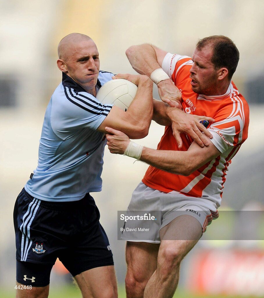 17 July 2010; Eoghan O'Gara, Dublin, in action against Ciaran McKeever, Armagh. GAA Football All-Ireland Senior Championship Qualifier Round 3, Dublin v Armagh, Croke Park, Dublin. Picture credit: David Maher / SPORTSFILE